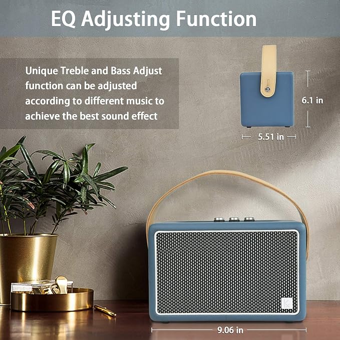 Vintage Bluetooth Speakers, KONEX 40W Leather Portable Wireless Speaker