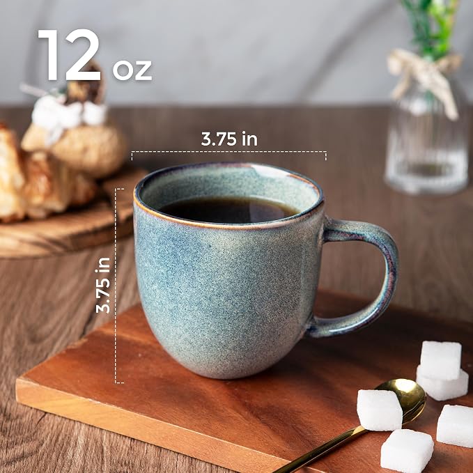AmorArc 12oz Coffee Mugs, Ceramic Coffee Mugs set of 6