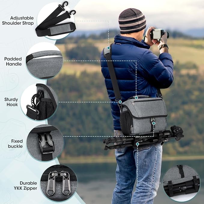 RAINSMORE Camera Bag, DSLR/SLR/Mirrorless Camera Case