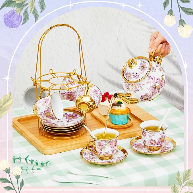 Zhehao 20 Pcs Porcelain Tea Set