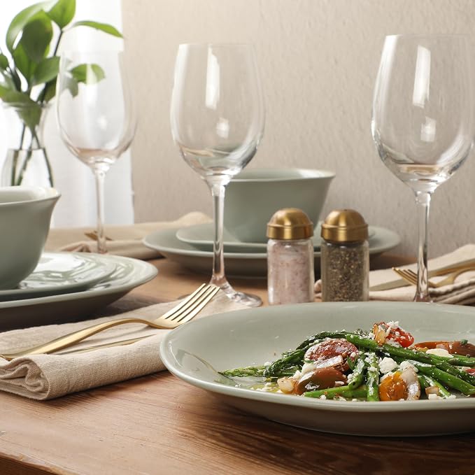 Gibson Elite Port Barton Plates and Bowls Sets, 12-Piece Stoneware Dinnerware