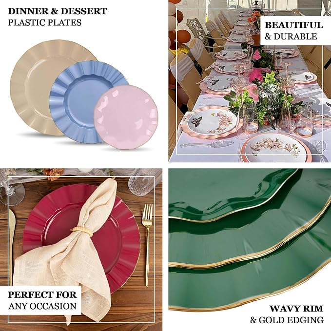Efavormart 10 Pack | Clear 6" Round Plastic Dessert Salad Plates, Disposable