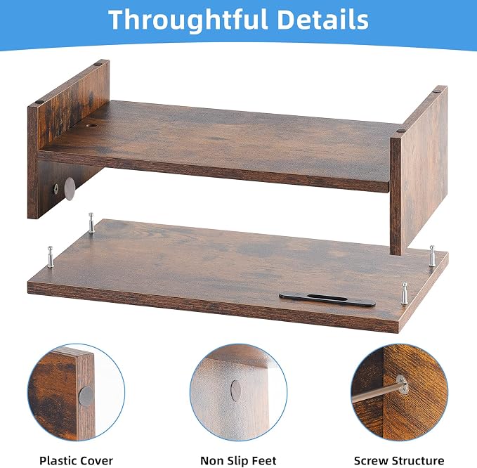 Marbrasse 16.5 Inch Monitor Stand, 2 Tier Computer Monitor Riser