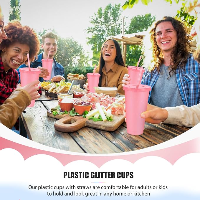Uiifan 6 Pcs 24 oz Reusable Tumbler