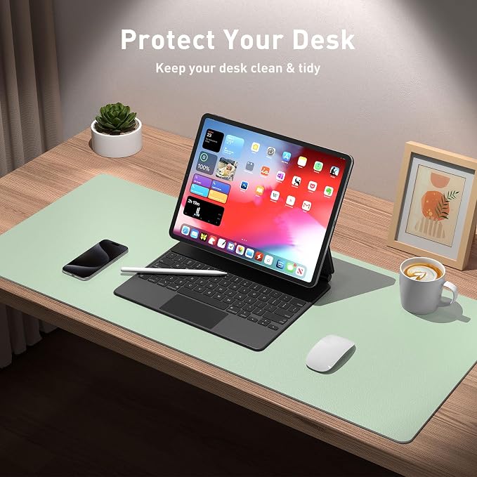 Aothia Large PU Leather Desk Pad Protector
