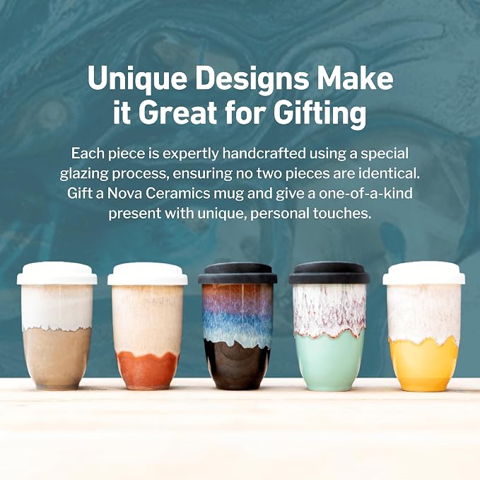 NOVA CERAMICS 12oz Travel Coffee Mug