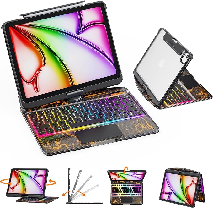 GUSGU Transparent Case with Wireless Keyboard only