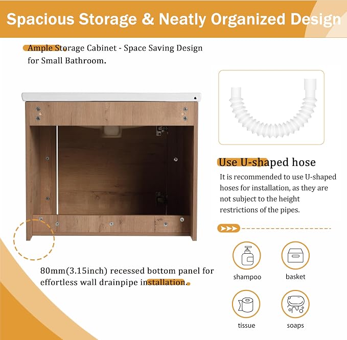 24 Inch Wall-Mounted Vanity