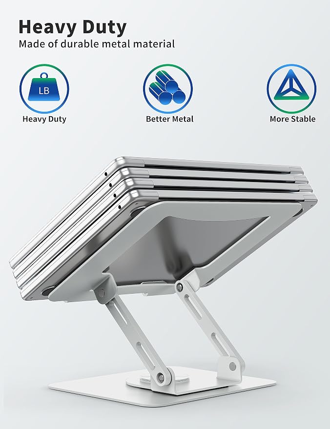 SOUNDANCE Laptop Stand with 360° Rotating Base, Ergonomic Computer Riser