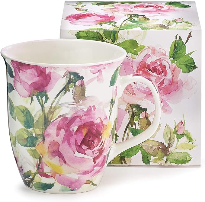 Burton & Burton 9726810 Porcelain Mug Pink Roses