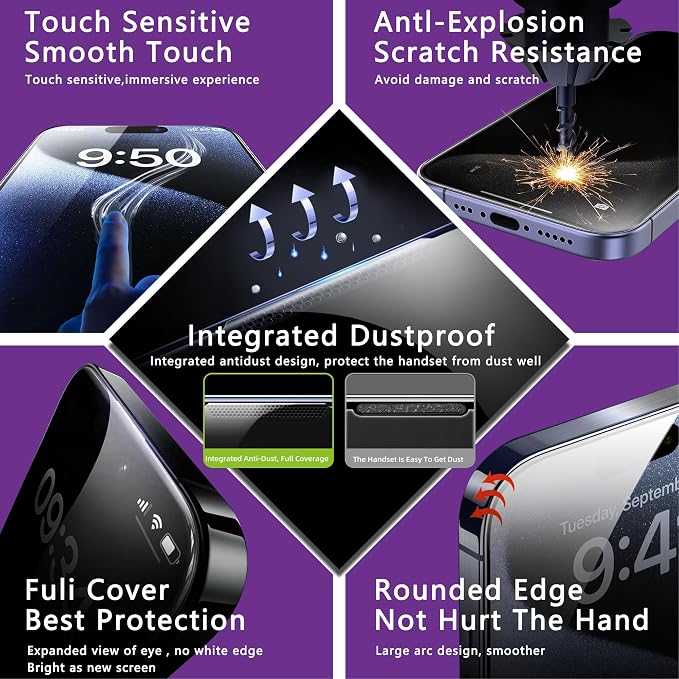 2 Pack Matte Privacy Screen Protector