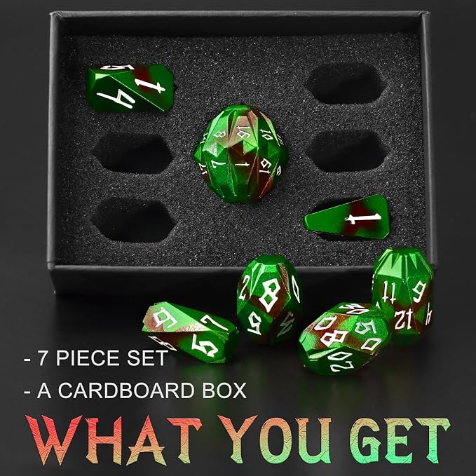 Metal DND Dice for Dungeons and Dragon, Metal Dice Set D and D