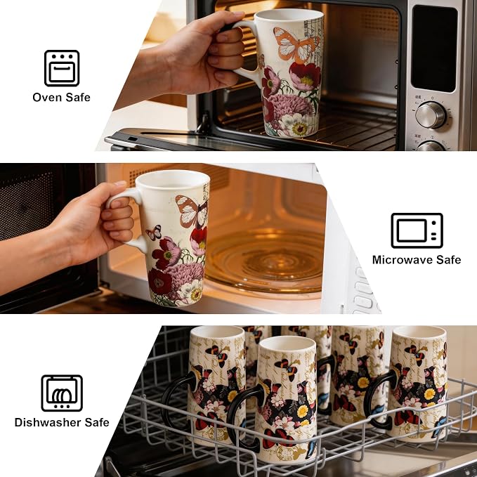Topadorn 2 Pack 17oz Ceramic Travel Mugs