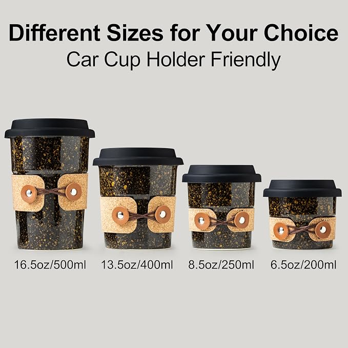 Large Ceramic Travel Coffee Mug