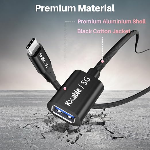 USB C to USB Female Cable 6FT, Type-C Male to USB A 3.1 Female OTG Cable