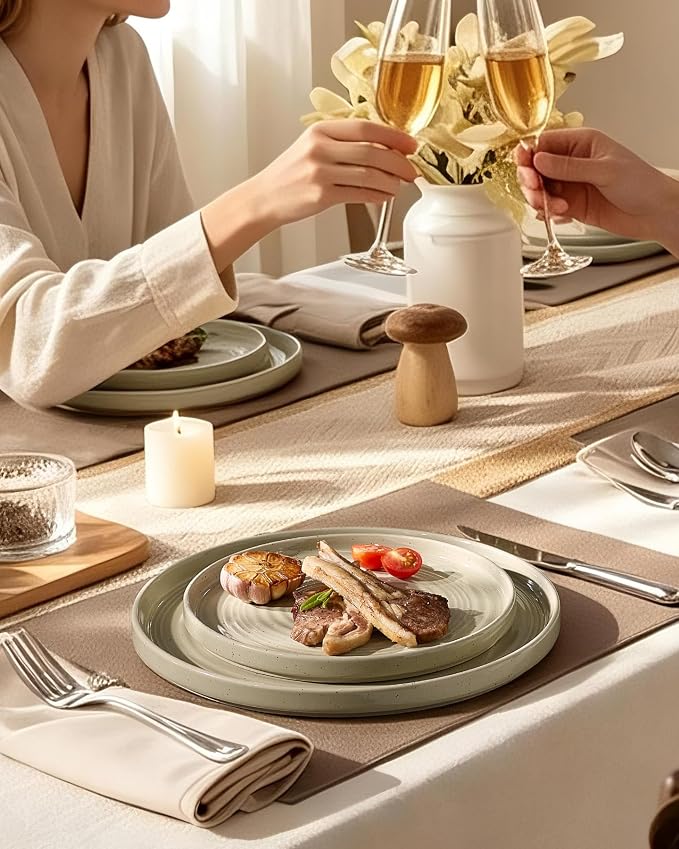 Dinnerware Set for 6, Ceramic Plates & Bowls