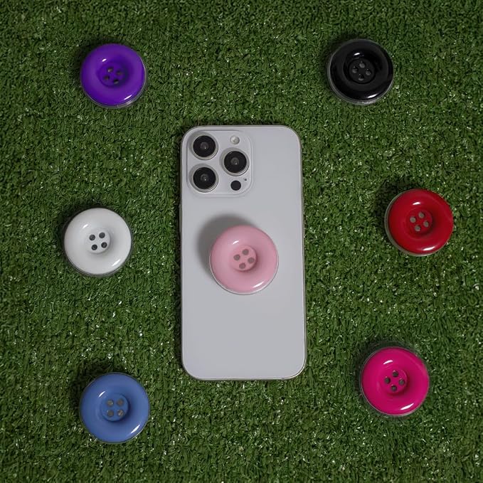 Solid Color Button Phone Grip – Minimalist Design, Durable and Lightweight