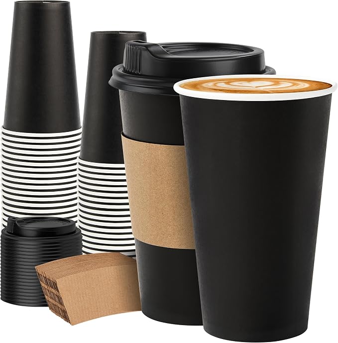 METAPRINT 50 Pack 16 oz Disposable Coffee Cups