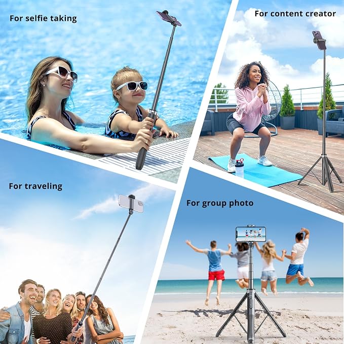 ATUMTEK 51" Selfie Stick Tripod, All in One Extendable Phone Tripod Stand