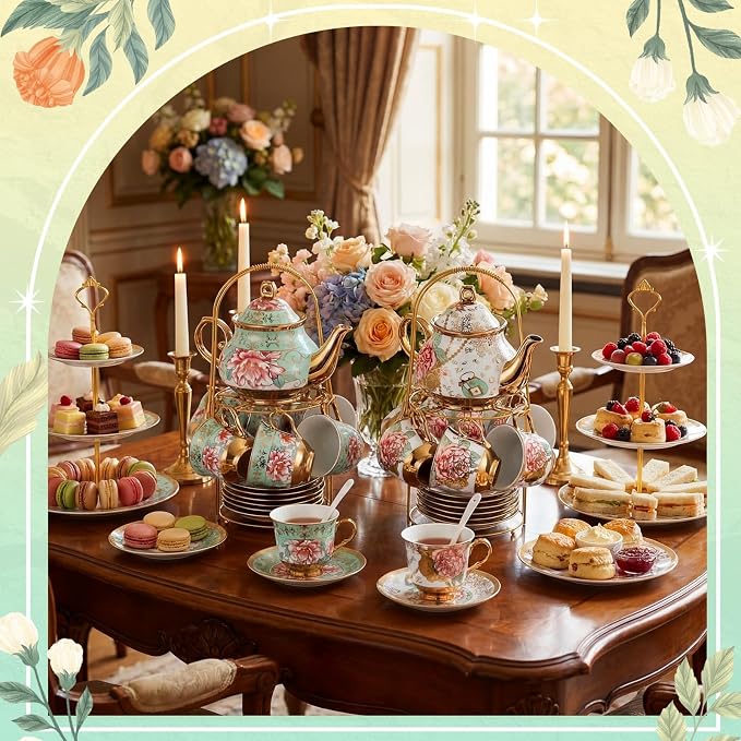 Zhehao 40 Pcs Porcelain Tea Set