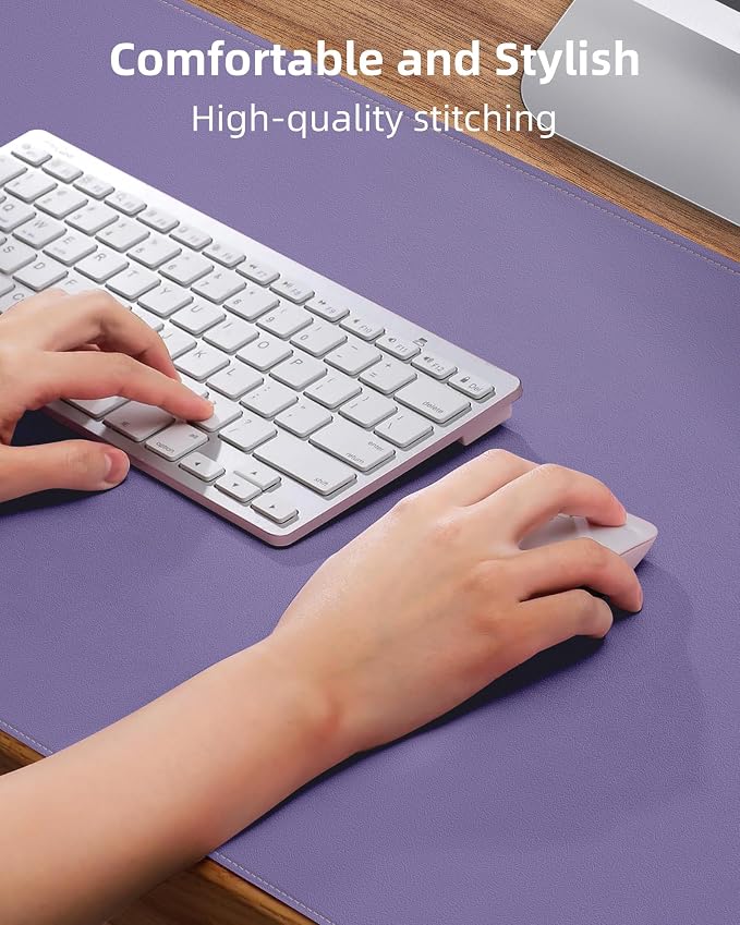 Leather Desk Pad Protector, Office Desk Mat, Non-Slip PU Leather Desk Blotter
