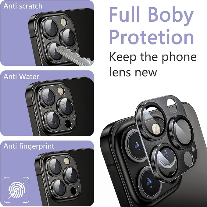 2 Pack Camera Lens Protector for iPhone 14 Pro/iPhone 14 Pro Max, AR Tempered