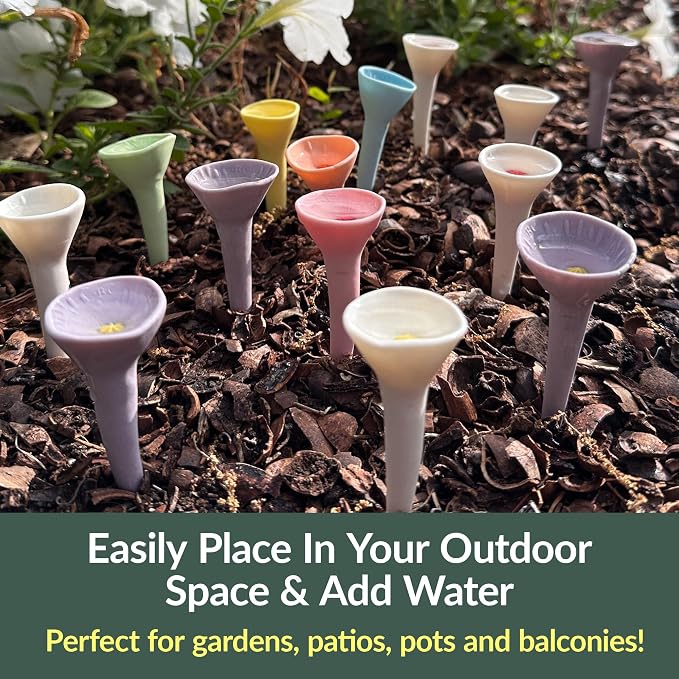 5 Pack, Bee Watering Station, Handmade Porcelain, Bee and Butterfly Feeder