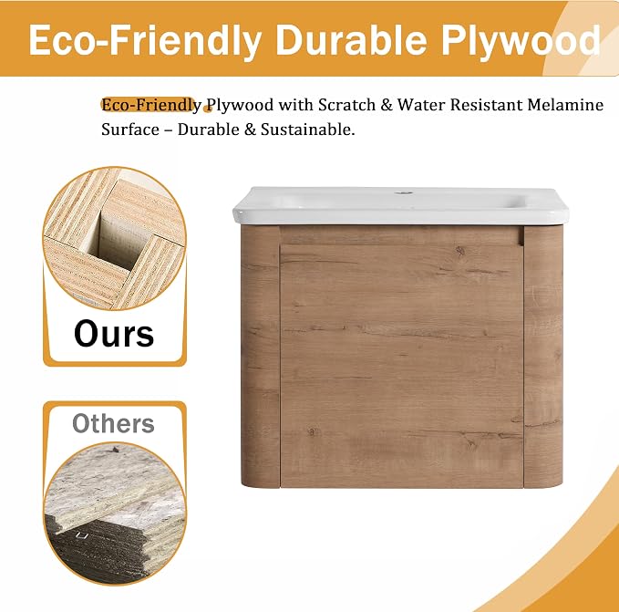24 Inch Wall-Mounted Vanity