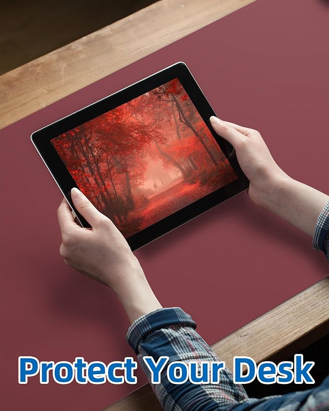 AFIING Leather Desk Pad Protector, Mouse Pad, Office Desk Mat, Non-Slip PU