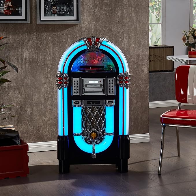 Arkrocket Taurus II Mid-Size Jukebox Vinyl Record Player Bluetooth USB SD CD