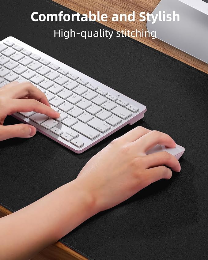 Leather Desk Pad Protector, Mouse Pad, Office Desk Mat, Non-Slip PU Leather