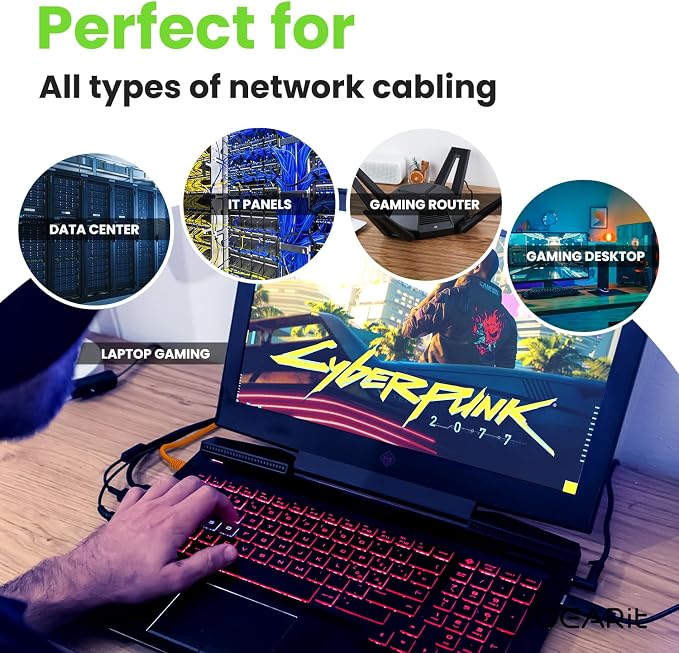 GearIT Cat 6 Ethernet Cable Cat6 Network Patch, Snagless Cord, Internet