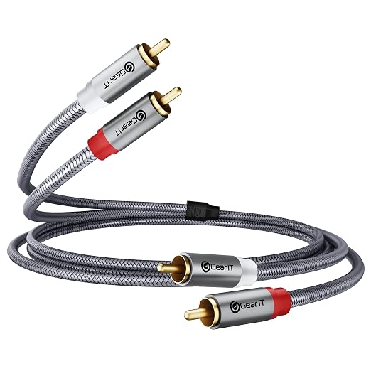 GEARit RCA Cable 2RCA Male to 2RCA Male Stereo Audio Cables Shielded Braided