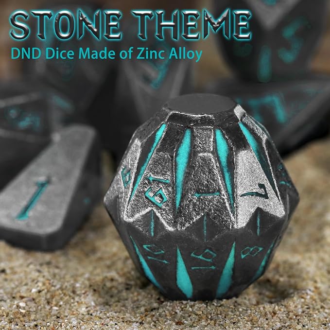 Dungeons and Dragon Dice of 7, Metal Dice Set D and D Polyhedral DND Dice Set