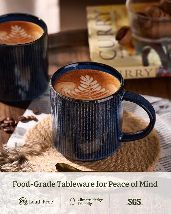 famiware Coffee Mug Set for 6, Star 16 oz Catering Mugs Cup Set