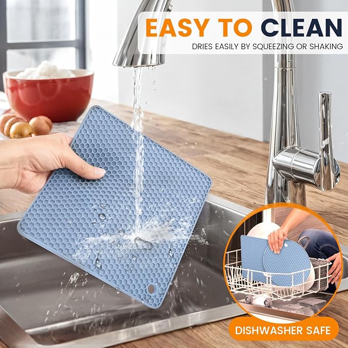 Silicone Trivet Mats 4 Heat Resistant Pot Holders Multipurpose Non-Slip Hot Pads