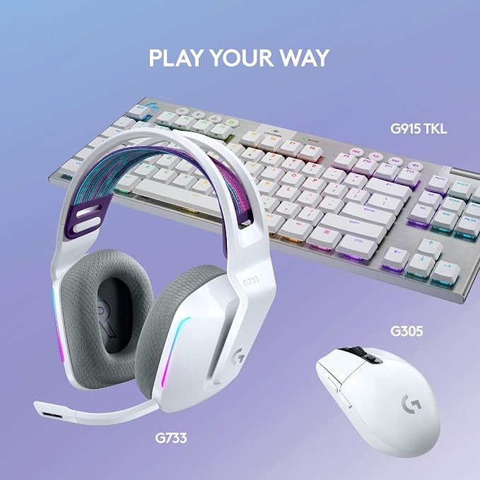 Logitech G733 Lightspeed Wireless Gaming Headset, Suspension Headband,