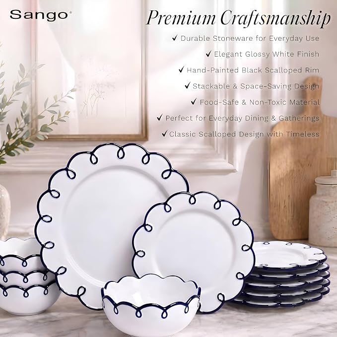 Sango 12-Piece Stoneware Dinnerware Set