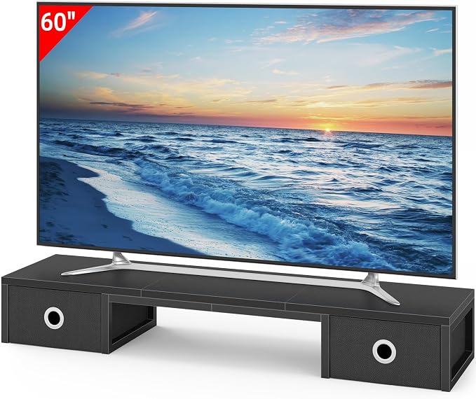 45" Large TV Riser with Fabric Drawers