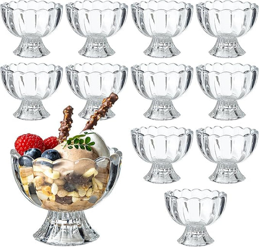 5oz Iced Cream Dessert Bowl, Vintage Footed Tulip Glass Dessert Cups, Cute