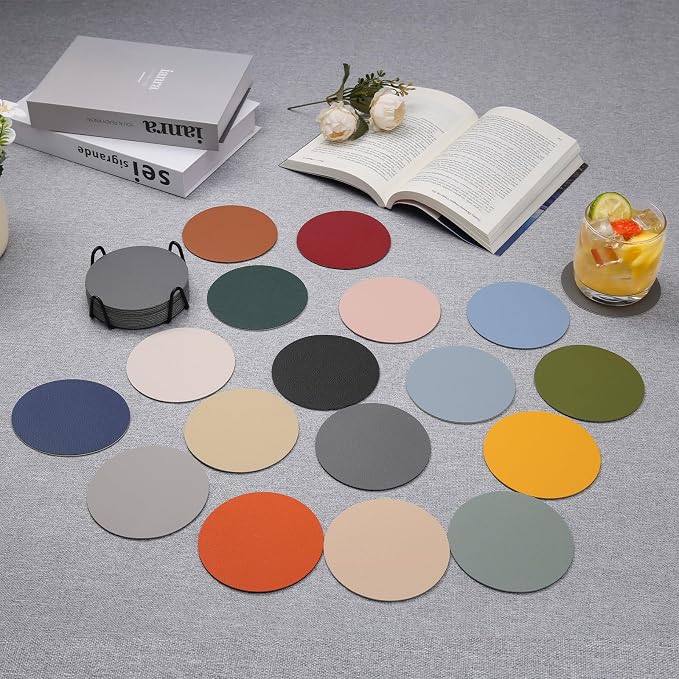 Faux Leather Drink Coasters