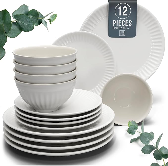 12 Piece Stoneware Dinnerware Set