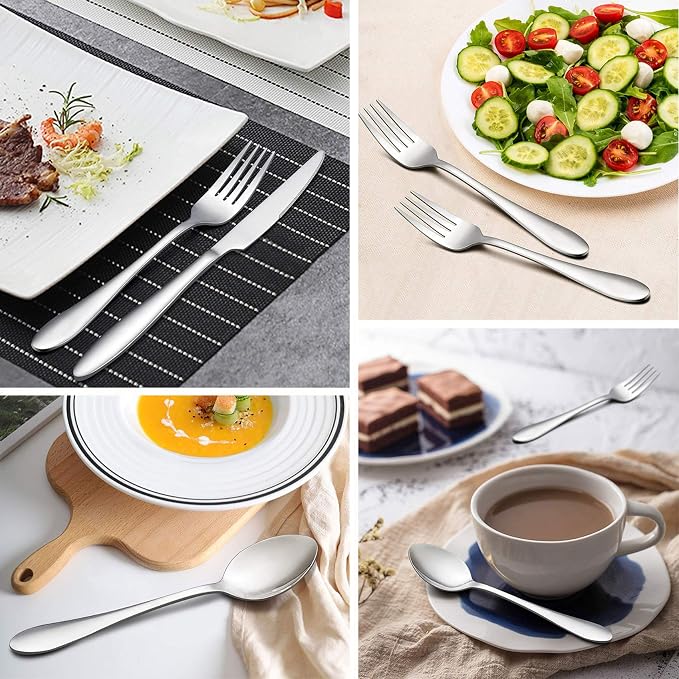 LIANYU 30 Piece Silverware Set for 6, Stainless Steel Flatware Cutlery Set