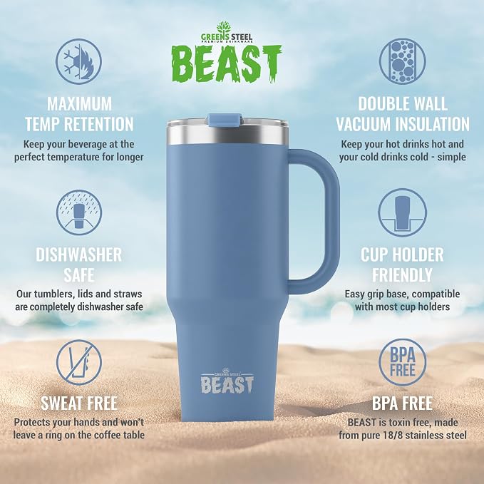 Beast 50 oz Tumbler with Handle Stainless Steel Vacuum Insulated Coffee Ice Cup