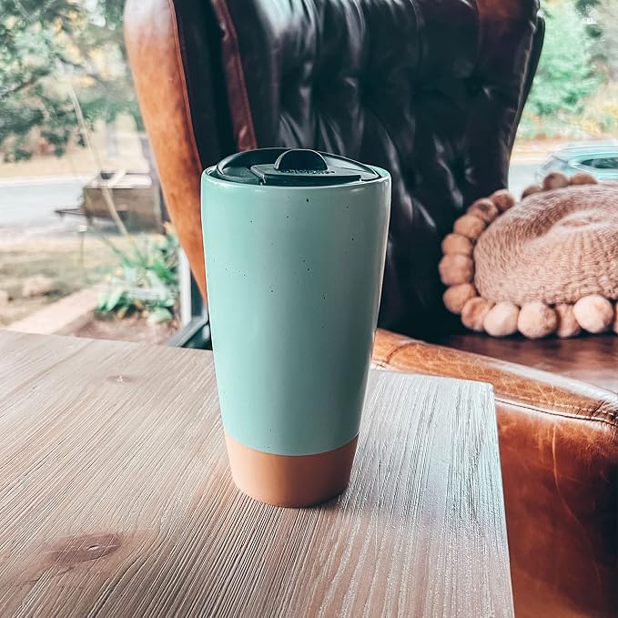 Mora Double Wall Ceramic Coffee Travel Mug