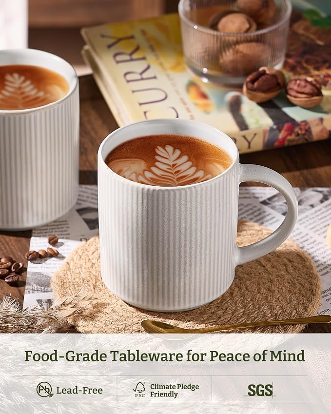 famiware Coffee Mug Set for 8, Star 16 oz Catering Mugs Cup Set