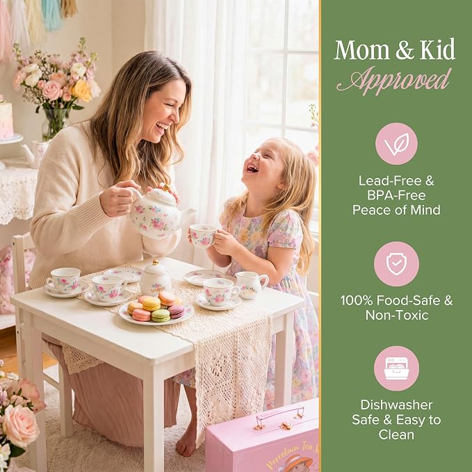 Giggle & Honey® White Floral Tea Party Set