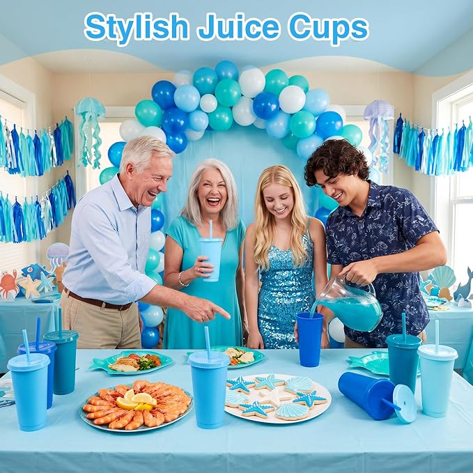 Honeydak 30 Pack Tumbler with Straw and Lid Bulk Cups