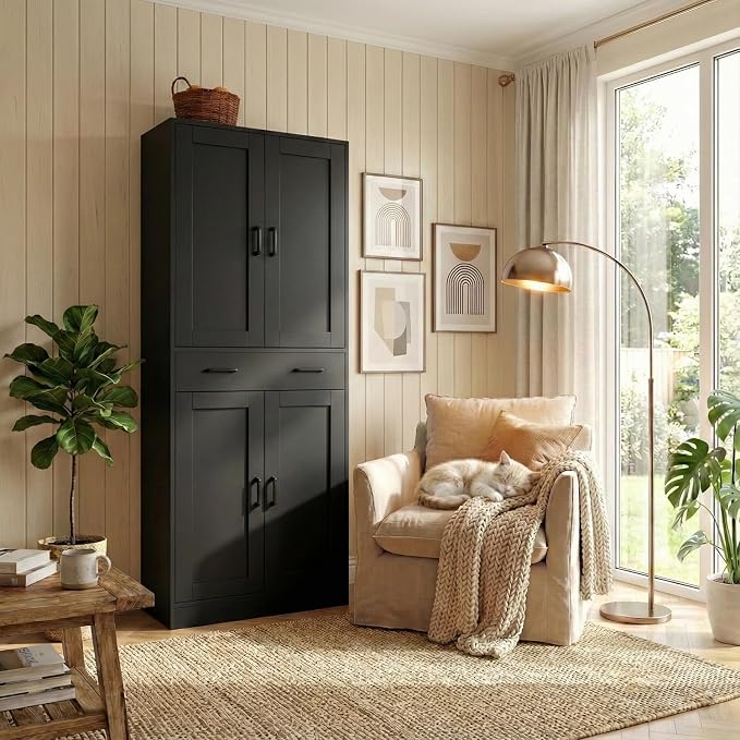 71" Tall Kitchen Pantry Cabinet, Freestanding Storage Cabinet