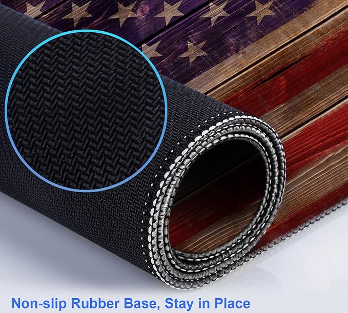 Patriot Wood Grain American Flag Extended Large Gaming Computer Mouse Pad